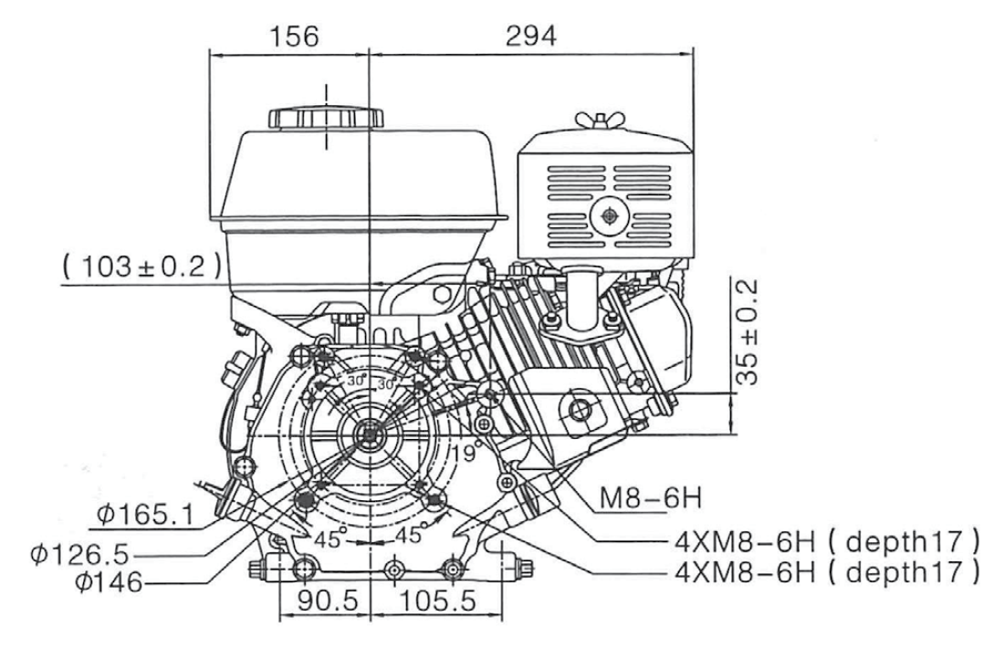 Loncin G420F 420CC 15HP Petrol Engine