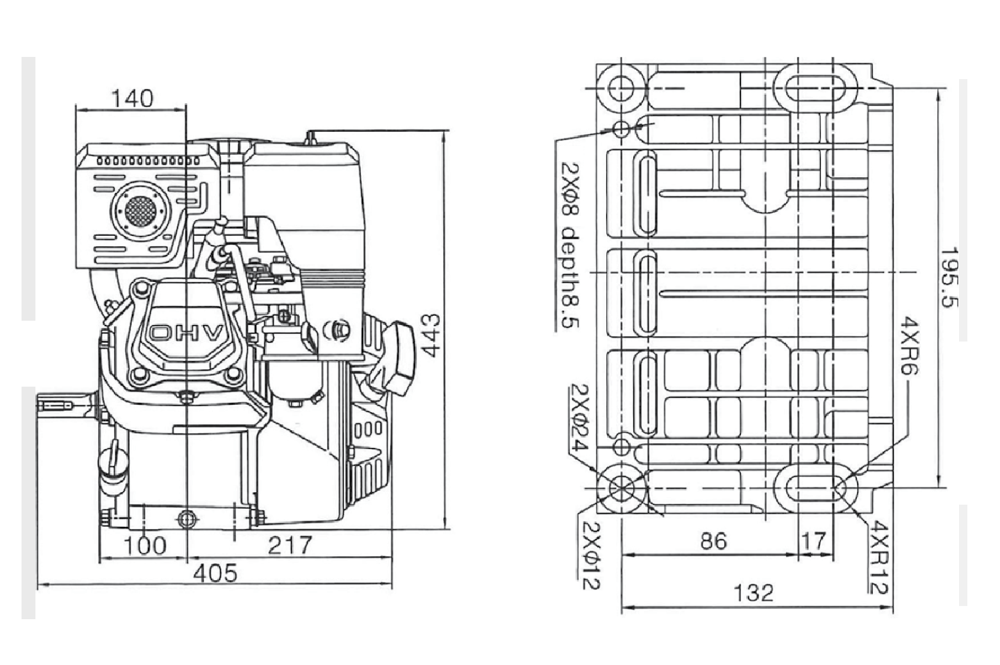 Loncin G420F 420CC 15HP Petrol Engine